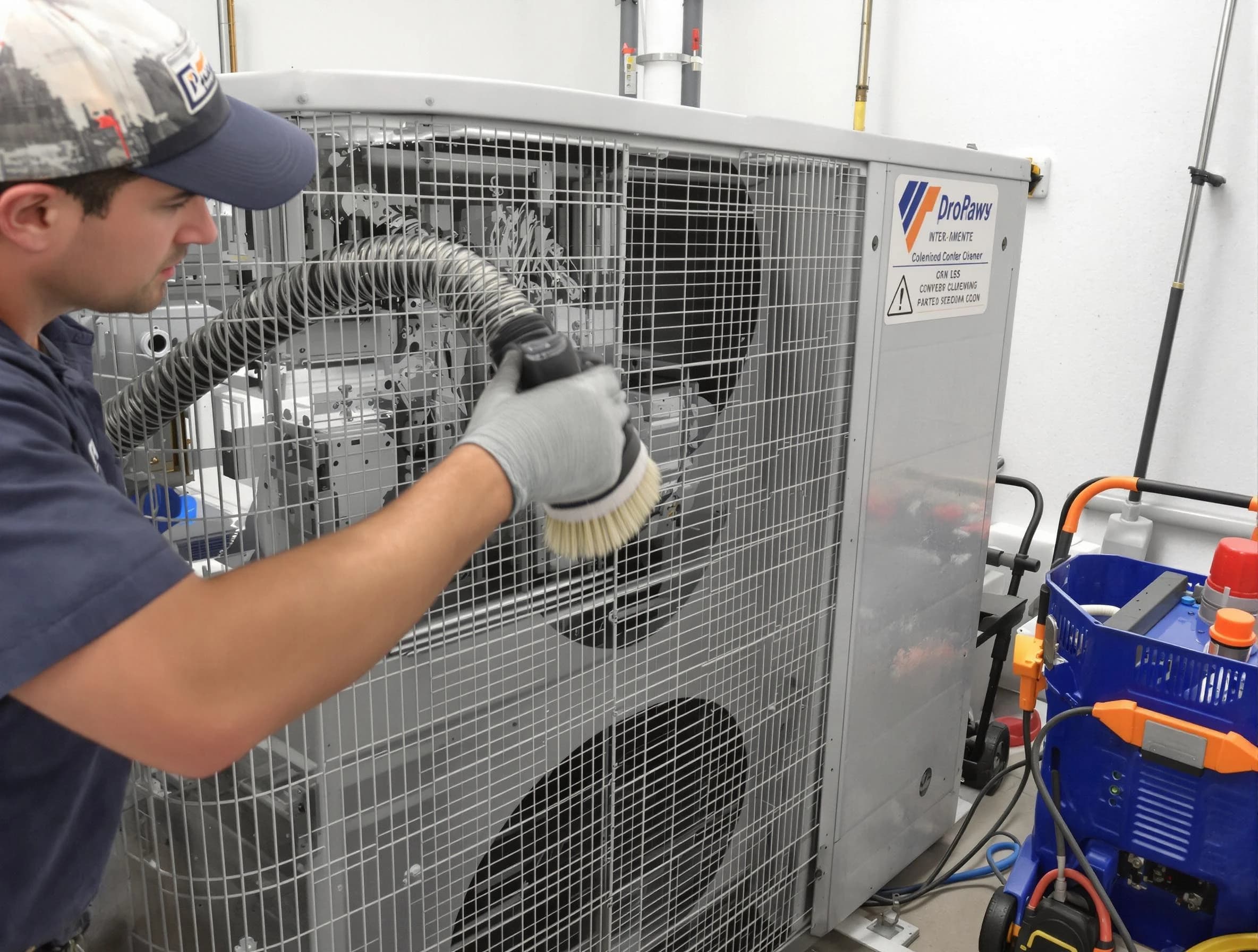 Columbia Air Duct Cleaning specialist performing precision AC coil cleaning for improved system performance in Columbia