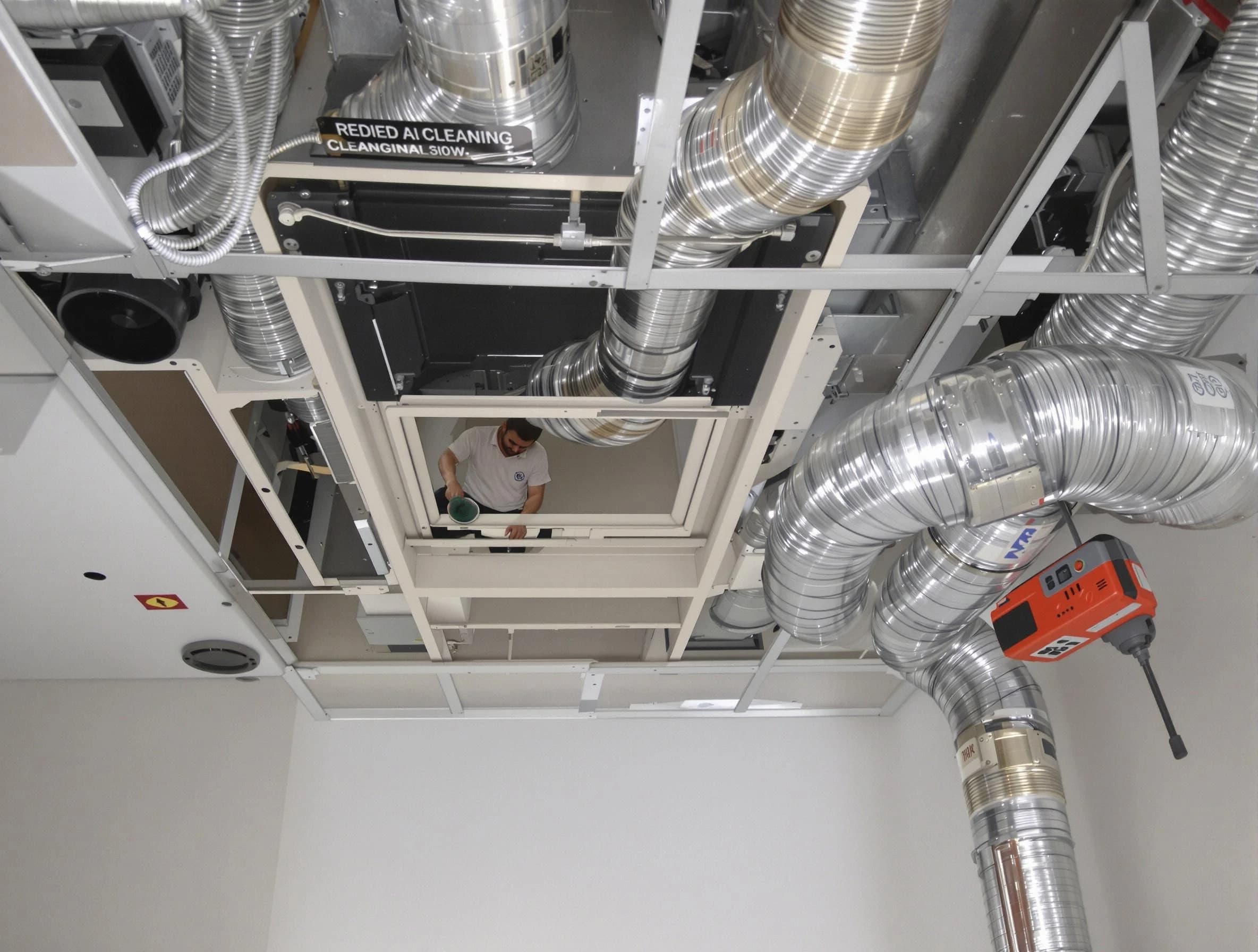 Columbia Air Duct Cleaning technician performing detailed central duct system cleaning in Columbia