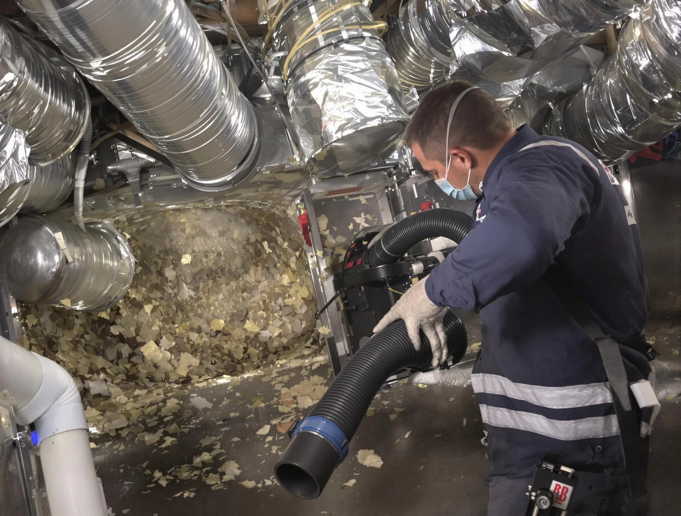 Columbia Air Duct Cleaning specialist operating negative pressure cleaning equipment for thorough duct maintenance in Columbia