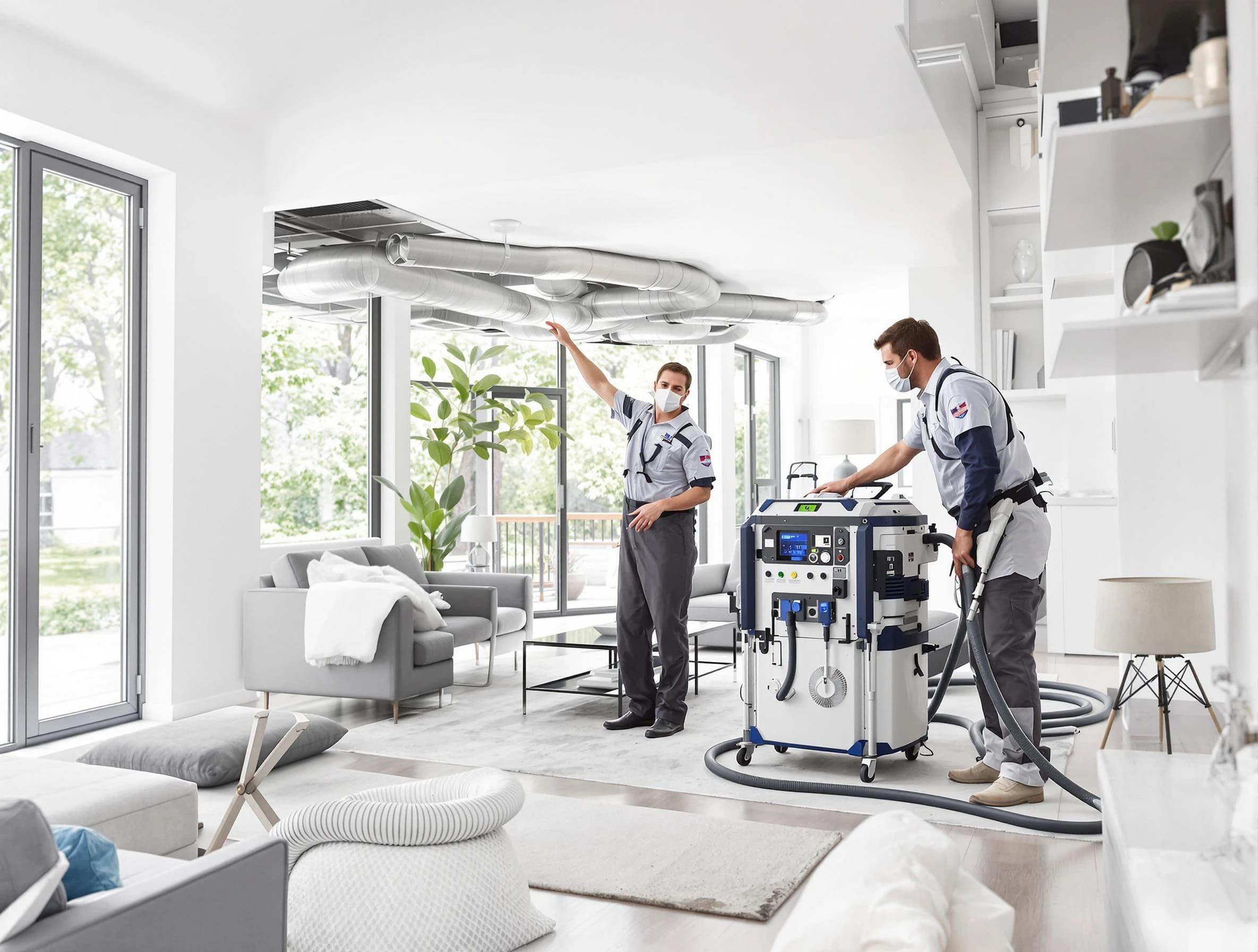 Columbia Air Duct Cleaning professional conducting pure air duct cleaning with state-of-the-art equipment in Columbia