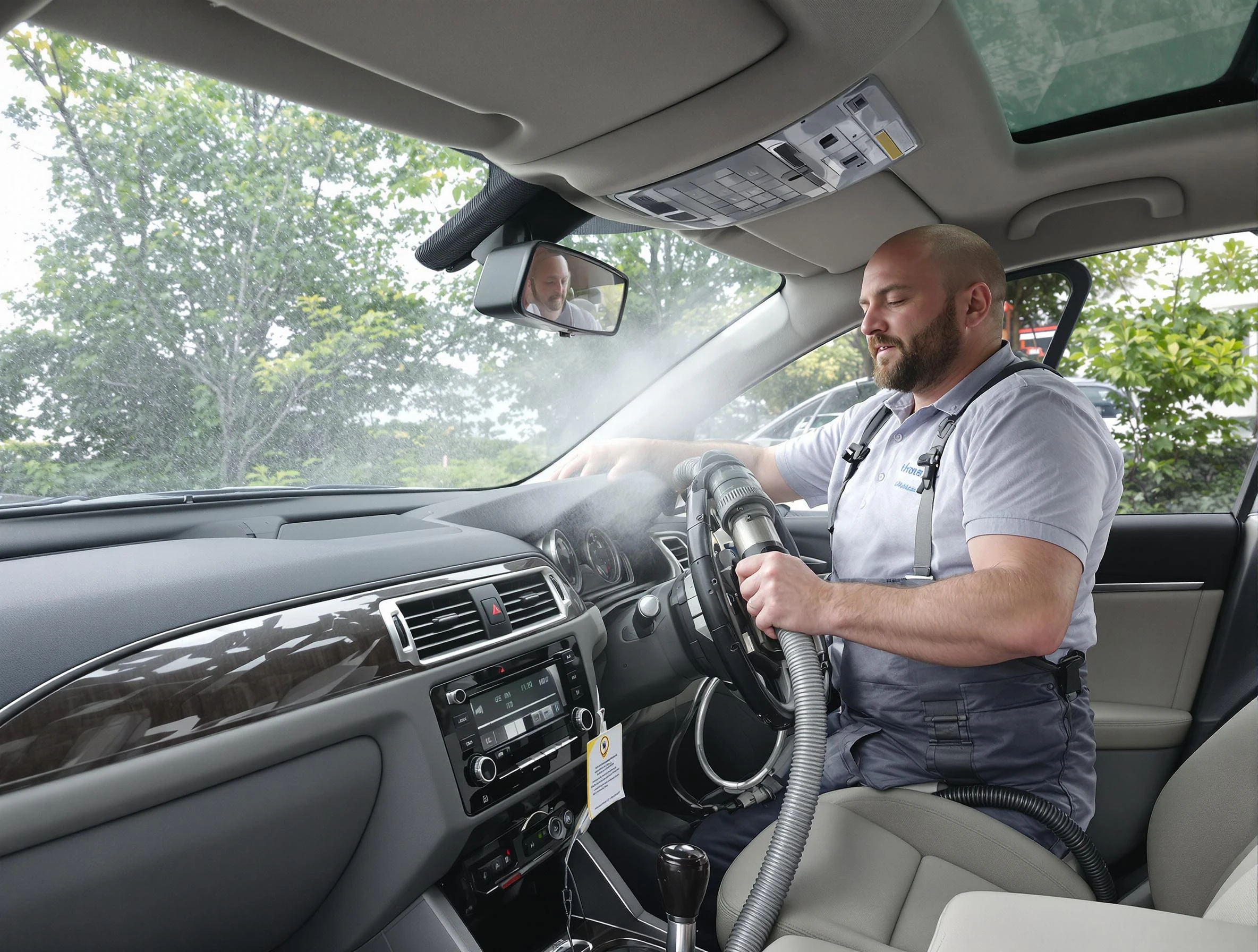 Columbia Air Duct Cleaning specialist performing professional car duct cleaning in Columbia