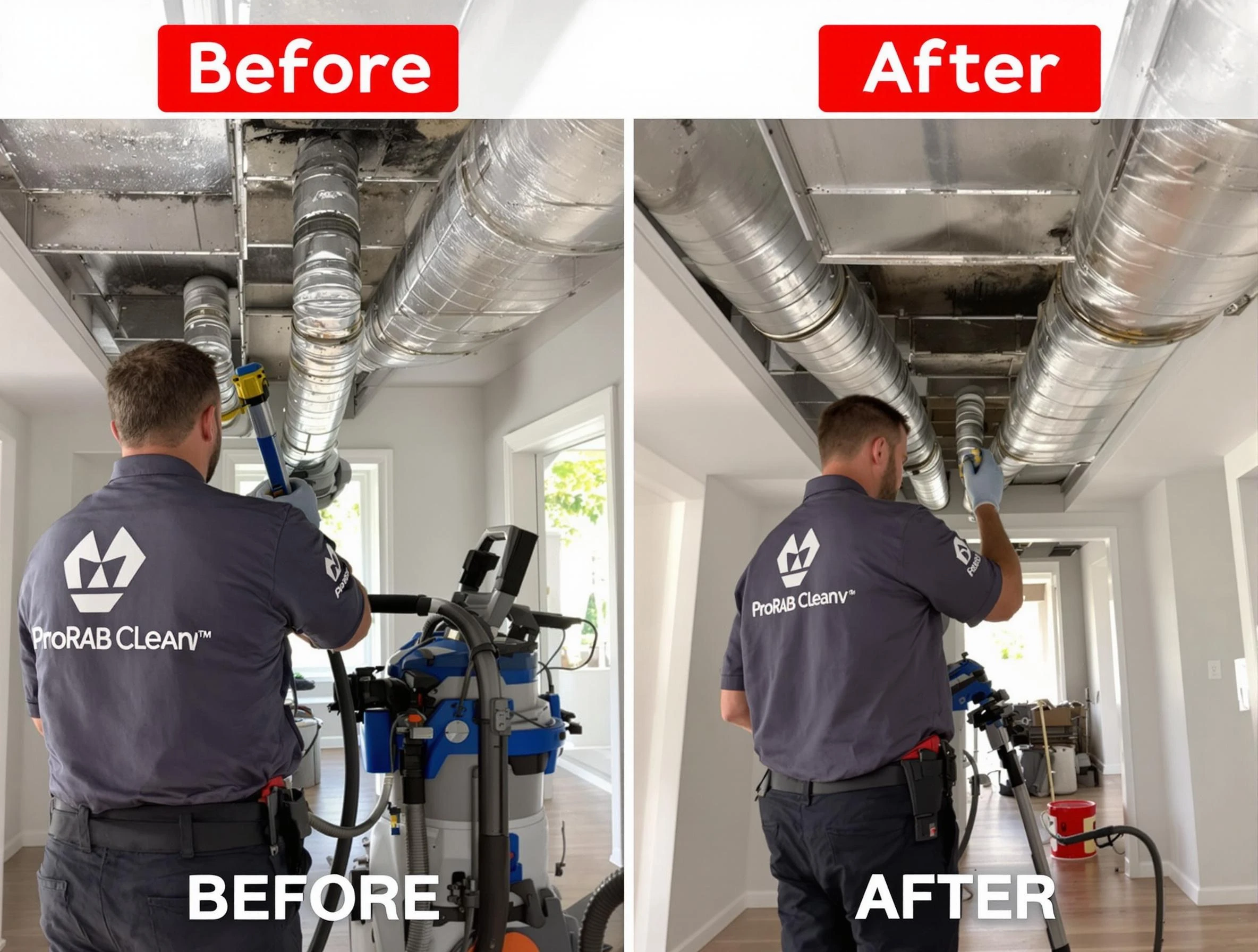 Columbia Air Duct Cleaning expert performing thorough residential duct cleaning in a Columbia home